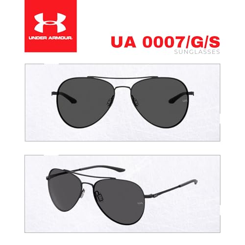 Under Armour Instinct UA0007 G S 0003 IR 57MM Matte Black Grey Aviator Sunglasses for Men + BUNDLE With Designer iWear Complimentary 574