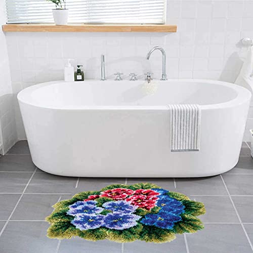 Izzya Latch Hook Kit Rug, Diy Embroidery Flowers Cross Stitch Rug Kit, For Kids Adults Tapestry Home Decoration Creative Gifts #TOP5