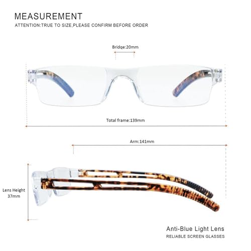 Image of 2 Pack Reading Glasses, Blue Light Blocking Computer Reading Glasses for Women and Men, Lightweight Readers(Tortoise,+3.25Magnification)