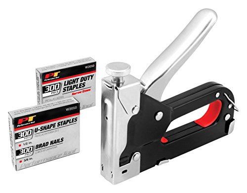 PERFORMANCE TOOL Agrafeuse 3 en 1 W2050 pistolet agrafeur robuste en acier chromé