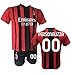 Completo Calcio Maglia Milan Personalizzabile + Pantaloncino Replica Autorizzata 2021-2022 Bambino (Taglie 2 4 6 8 10 12) Adulto (S M L XL) (12 Anni)