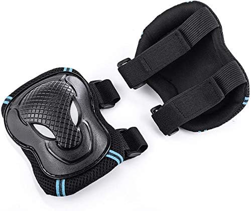 G-raphy 6 in 1 Protective Gear Set for Adults Teens Kids Knee Elbow Pads Wrist Guards for Skateboarding Riding Cycling Scooter Rollerblading Roller Skating (Black/Red, L)