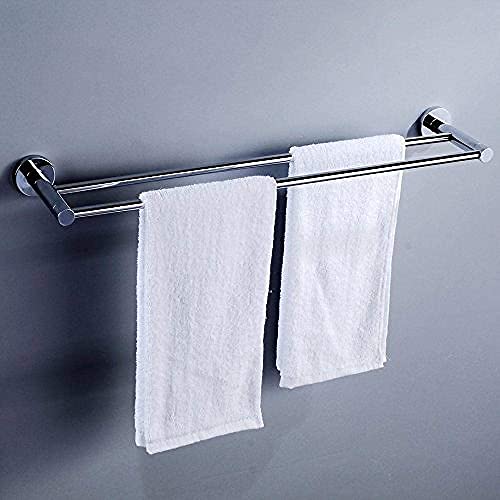 Porte-serviettes double en inox brossé mat pour salle de bain chic - 4