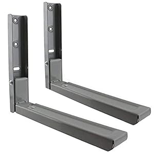 Spares2go Uitschuifbare muurmontagebeugels voor scherpe magnetron (grijs/zilver)