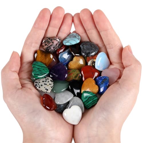 GUJOXILA 20 Stück Glücksbringer Herz Kristalle Gastgeschenke Hochzeit Edelsteine Mini Kommunion Deko Geschenke Muttertagsgeschenk Glücksbringer Herzn Liebe Steine für mama