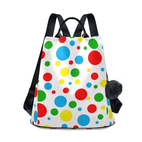 Sac à dos à pois colorés pour femme avec fermeture antivol