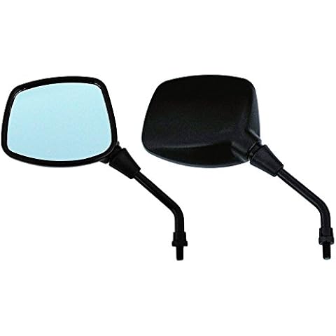 Hoosier Garage - OEM Quality Black Square Head Motorcycle Mirrors for Metric Cruisers (see details) Cover