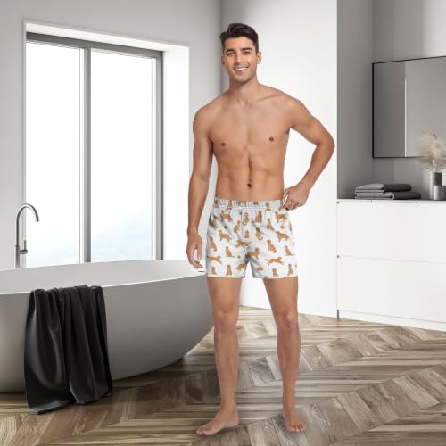 Image of Men's Boxer Shorts Cotton Loose Underwear with Button Fly