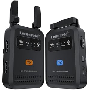 Lemorele Wireless HDMI Transmitter and Receiver - 656FT/200M,1080P@60Hz Low Latency(50ms)Wireless Video Transmission,1TX Up to 4RX,TuTuPlay App Preview,Plug & Play for Filmmakers,Live Stream