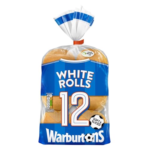 Warburtons Sliced White Rolls 12 pack