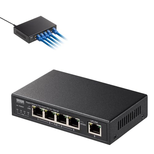サンワサプライ　LAN-GIGAPOE52　PoEハブ　PoE+対応 サンワダイレクト本店 サンワサプライ【オフィス・PC周辺通販】