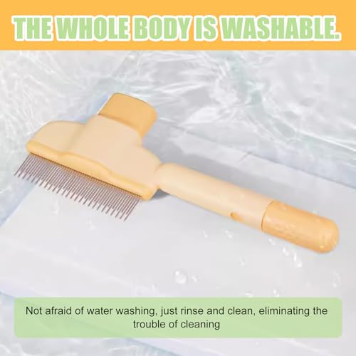 2 Stück Fellblitz Bürste, Selbstreinigende Haustierbürste, Katzen Bürste Fellbürste Knoten- und Verwicklungs-Detangler Cat Hair Brush with Release Button für Lang-und Kurzhaarpflege