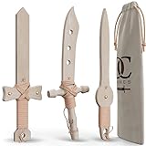 CG - Home & Games Wooden Swords for Kids - 3 Pack Handmade Play Sword Set - Outdoor Play Toys for Children 5 and Up - Durable Unpainted Natural Eco-Friendly Wood Toys