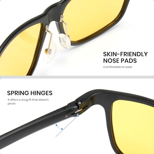 Cyxus Polarized Sunglasses Men AL Carbon Fiber Square Frame Spring Hinges UV400 Fishing Golf Driving Sport P1139-424
