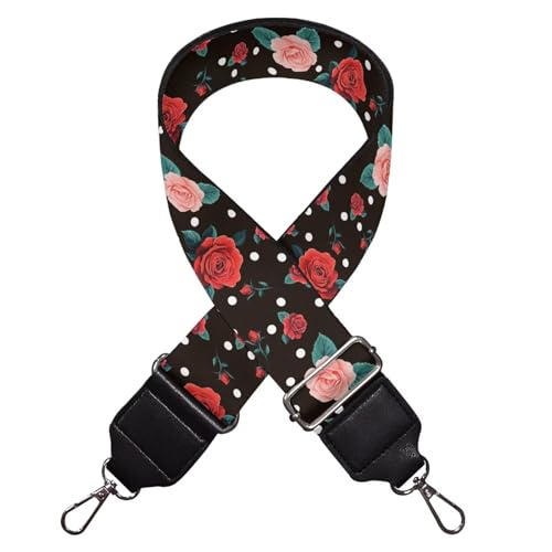 Image of TODIYADDU Vintage Red Rose Purse Straps Firm Replacement Crossbody Bag Strap for Women Mom Adjustable Wide Guitar Straps for Handbag for Gifts Sports Easter Adjustable Canva Straps Gifts