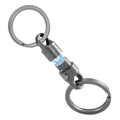 Image of KeyUnity Titanium Magnetic Quick Release Keychain, One-Hand Detachable Connector for Car Keys, USB Drives and EDC, Gear, KA62 Compact-1 Pack