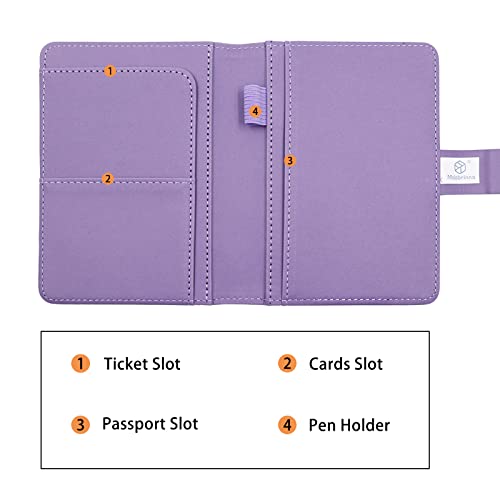 Image of Melsbrinna Premium Leather Passport Holder Covers Case, Waterproof Rfid Blocking Travel Wallet Passport Holder with Pen Holder, Cute Passport Book for Women /Men