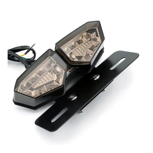 Accessoires moto feu arrière LED 12V avec feu frein et éclairage plaque minéralogique