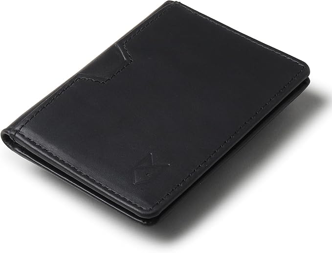 Leather Credit Card Holder, RFID Blocking Bifold Wallet, Slim Front Pocket Design, Small Card Case (Black)