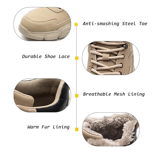 Image of WOWSTICK Lightweight Work Safety Shoes Steel Toe Industry Construction Slip Resistant Sneakers