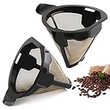 Veterger Replacement Parts 2pcs Cone Reusable Coffee Permanent Filters, Compatible with Ninja Coffee Maker CM305, CP301, CP307C,CM401