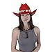 Wildarms Western Cowboy Hat for Women Men Wide Brim Woven Straw Cowboy Hat for Men Cowgirl Sun Beach Hat Decorative Bands Red