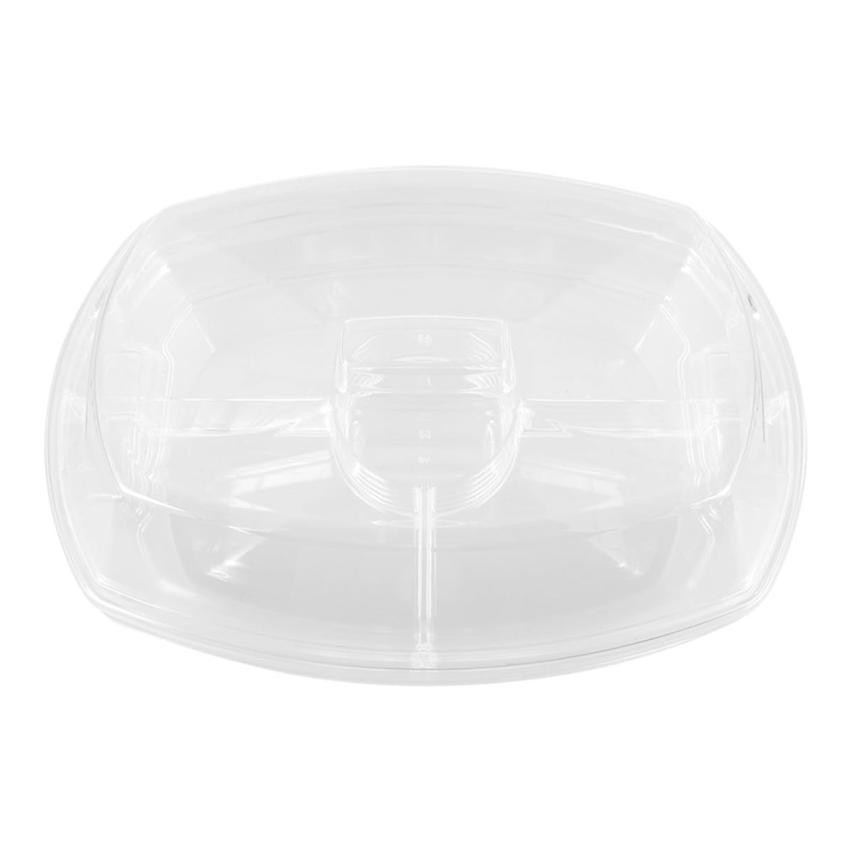 VILLCASE Vassoio da Portata Refrigerato in Plastica con Coperchio e 4 Scomparti Riutilizzabile per Frutta e Verdura per Feste e Picnic Facile da Pulire