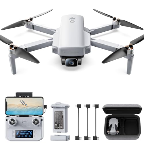 Holy Stone HS360E Drone GPS, Caméra 4K EIS, Transmission d'Image de 6 km, Capteur 1200W, 30 Mins de Vol, Quadricoptère Pliable avec Suivez-Moi, Retour Automatique, Léger de 249 g pour Adultes, C0