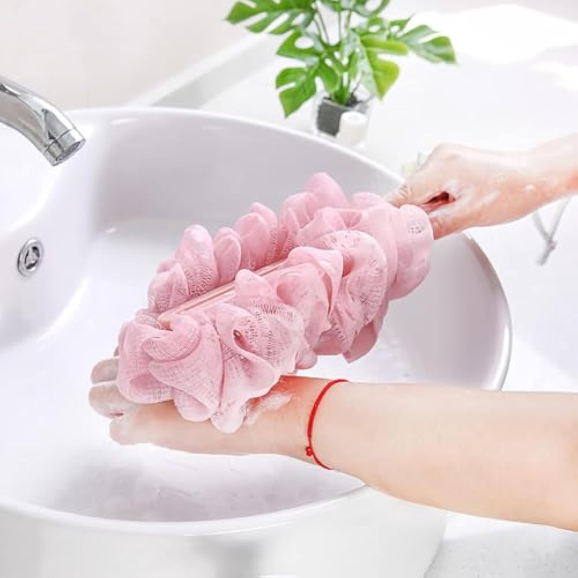 Back Scrubber for Shower with Loofah on a Stick