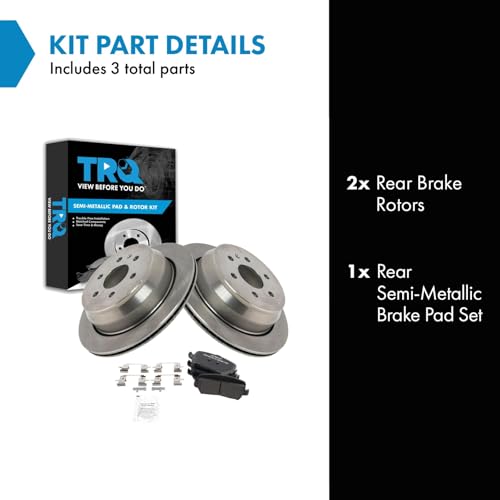 Image of TRQ Rear Brake Pad and Rotor Set Semi Metallic