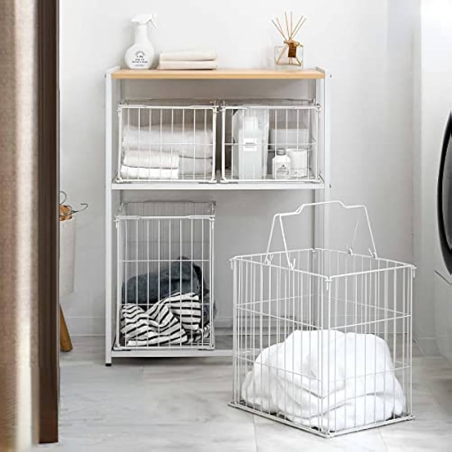 Amazon｜洗面所用品 ランドリーボックス ランドリーラック