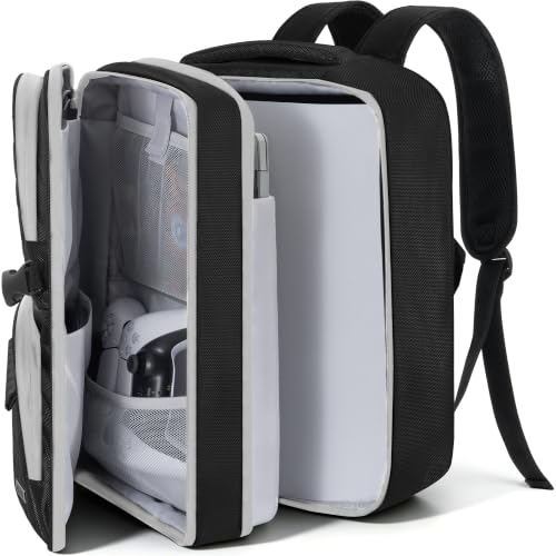AKOZLIN Travel Gaming Console Backpack Compatible with Play Stantion 5 4 PS5 Pro/PS4/PS4 Pro/PS4 Slim/Xbox One X S With Pockets for Accessories [Video Game]