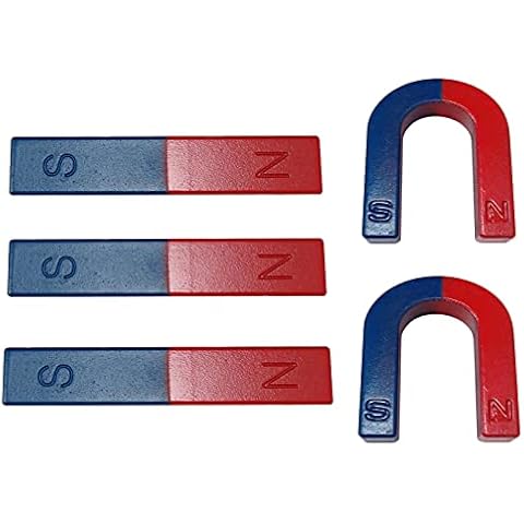 Physics Science Kids Magnet Kit for Education Experiment School Home, Educational Horseshoe & Bar Magnets Set with North and South Identified for Kids Students Teachers Cover