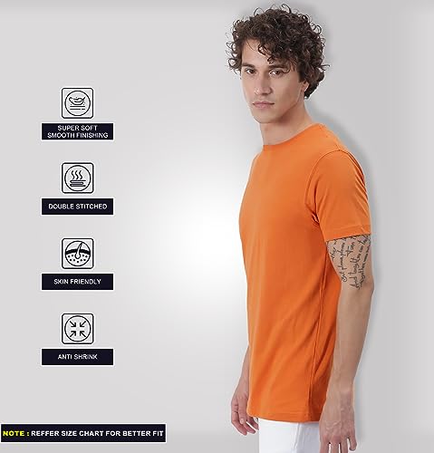 Image of Sleepynuts Round Neck Plain Cotton T-Shirt for Men Pack of 4