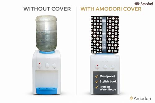 Image of Multicolor 20 Litre Water Dispenser Bottle Cover | Waterproof & Dustproof PVC Fabric | Reusable Protective Cover for 20L Water Can (polka-12)