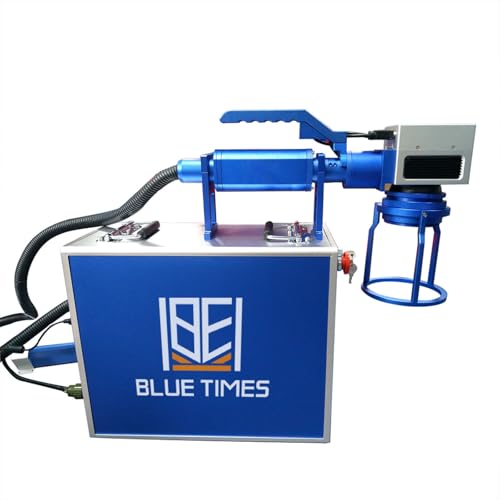 BLUETIMES 20/30/50W Portable Fiber Laser Marking Machine for Metal & Tires | Handheld Laser Engraver | High-Speed Precision Marking | Compatible with Steel, Aluminum, PVC | CE Certified (50W)