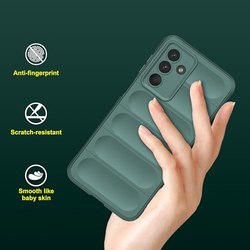 Image of amazon basics Back Case Cover for Samsung Galaxy M36 5G | Compatible for Samsung Galaxy M36 5G Back Cover | Liquid Silicon Magic Case with Camera Protection | Dark Green