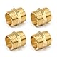FINELYCR Doppelnippel 1 Zoll, 4 Stück Messing Verschraubung 1 Zoll, Doppelanschluss G1 (ø 32,5 mm), Doppelnippel Messing Fittings, für Trinkwassererwärmungsanlagen, Sanitärinstallationen