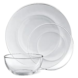 ELEMENT Set of 12 Glass Dinnerware Set