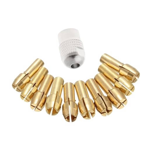 Portabrocas 10 Uds. Brocas de mandril de latón de 0,5-3,2mm vástago de 4,3mm for herramienta rotativa Accesorios para Herramienta Rotativa