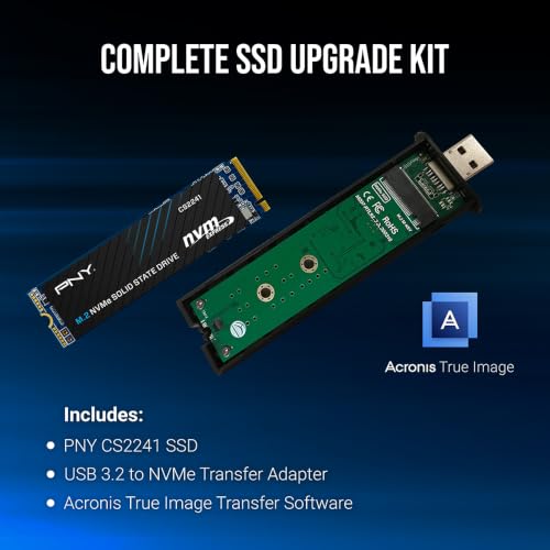 Image of PNY CS2241 1TB PCIe Gen4 SSD M.2 2280 Upgrade Kit - Up to 5,100MB /s Read - PC /Laptop Upgrade for Gaming, Photo /Video Rendering, and Workstations - Internal Solid State Drive - M280CS2241-1TBKIT-RB
