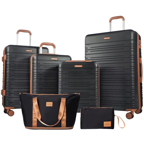 Image of 4-Piece Luggage Sets 16 inch20 inch24 inch28 inch,Suitcases with Double Spinner Wheels and TSA Lock,Hardcase 6 set Luggage with Underseat Duffel Bag