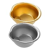 TOYANDONA 2 piezas Cesta Escurridor de Acero Inoxidable para Lavar Arroz y Frutas Colador Pequeño Resistente y Duradero para Cocina de Unidades Color Dorado y Plateado