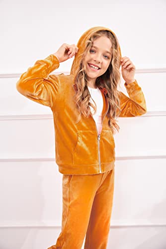 Image of Arshiner 2 Piece Outfits for Girls Kids Velour Tracksuit and Jogger Set