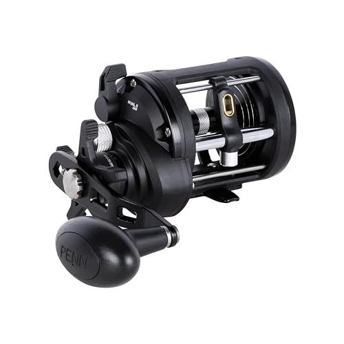 Penn Rival II Level Wind Conventional Fishing Reel, Size 30, Graphite Body & Sideplates, Brass Main Gear, HT-100 Drag System, Auto-Engaging Gears