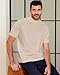 Kallspin Men's Short Sleeve Mock Neck Sweater Lightweight Soft Knit Pullover Casual Slim Fit Summer Top (Beige M)