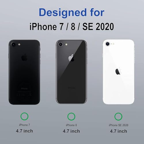 Image of Clear Phone Case for iPhone 7 /8 /SE, MagSafe Compatible, Transparent Protective Cover with Magnetic Ring