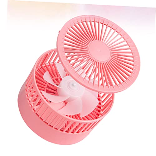 Ventilador portátil multifuncional USB pequeño rosa de mesa 7