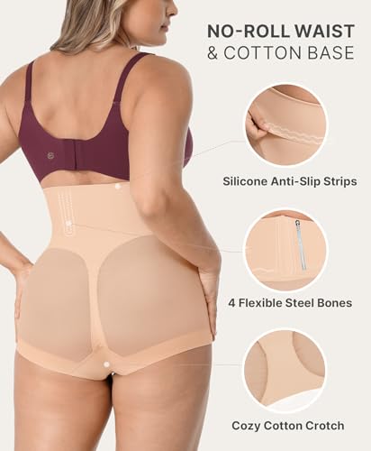 Image of SHAPELLX Women High Waist Tummy Control Slips Shapewear Panties Under Dress