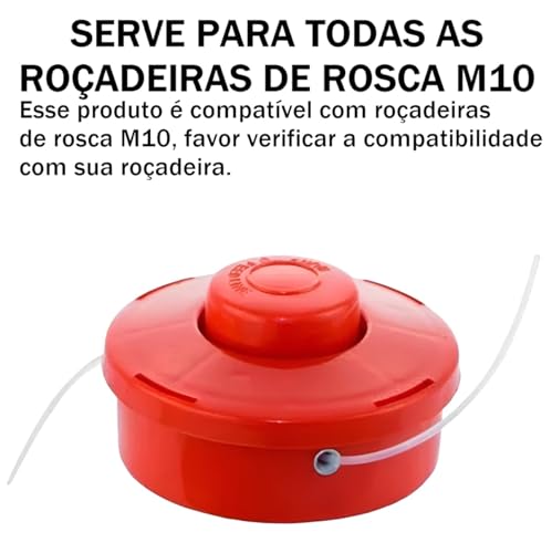 Carretel Fio Nylon Automático Para Roçadeira Multimarcas M10